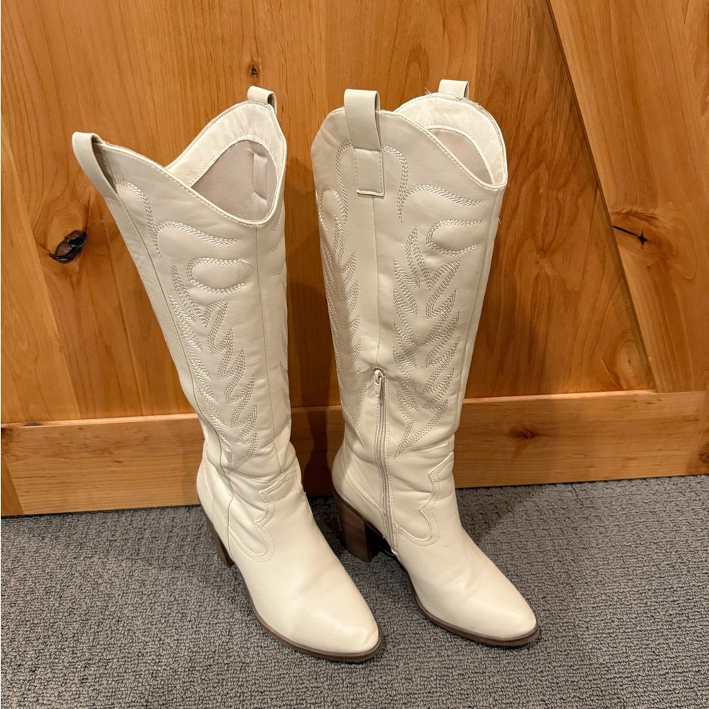 White Heeled cowboy Boots
